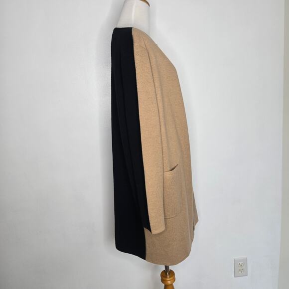 J. Crew Collarless Sweater Blazer Longline Merino Colorblock Women Small - Picture 3 of 11